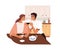 Love couple drinking tea at home kitchen. Happy romantic married man and woman. Husband and wife in cosy homey apartment