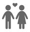 Love couple pictogram flat icon isolated on white