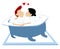 Love couple rendezvous in the bath illustration