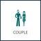 love Couple simple icon. wife with husband icon