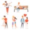 Love couples. Flirting and kissing romantic lovers male and female characters at st valentine day 14 february vector