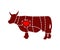 Love Cow cutting meat. Butcher Manual butchering beef carcasses