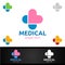 Love Cross Medical Hospital Logo for Emergency Clinic Drug store or Volunteers