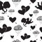 Love cupids hearts arrows and clouds seamless
