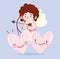 Love cute cupid hearts lovely romantic message cartoon