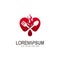 Love and cutlery logo combination, fire icon