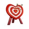 Love darts icon. Red darts with arrows. Valentines day. Red and white dart in form of a heart. 3D render. 3d illustration