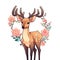 Love Deer Sticker On Isolated Tansparent Background, Png, Logo. Generative AI