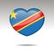 Love DEMOCRATIC REPUBLIC OF THE CONGO symbol. Heart flag icon.