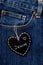 Love Denim - heart shape blackboard on denim