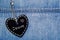 Love Denim - heart shape blackboard on denim