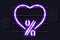 Love discount glowing purple neon lamp sign on a black electric wall