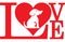 Love Dog Puppy Icon Heart Red Fun