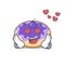 In love donut blueberry mascot cartoon