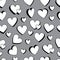 Love double love black and white 3d seamless pattern