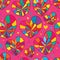 Love double ray line colorful pink seamless pattern