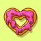 love doughnut cream melted cartoon icon illustration