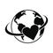 Love the earth black simple icon