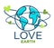 Love Earth isolated icon planet protection environment