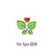 We love eco! This illustration consists of four leaves and a heart