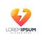 Love energy logo design vector illustration