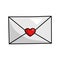 Love envelope icon, romantic decoration post symbol