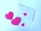 Love envelope with magenta heart