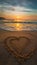 Love etched in sand, a heartfelt message by the shore