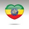 Love ETHIOPIA symbol. Heart flag icon.