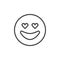 In love face emoji outline icon