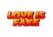 Love is fake. Text effect in 3 dimension style