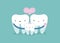 Love family of dental, tooth and teeth concept