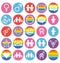 Love, family and gays icons set.