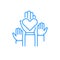 Love in the family - modern blue line design style icon