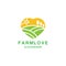 Love farm logo design vector