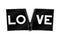 Love - fashion slogan for t-shirt on zipper banner. Vector