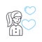 love feelings line icon, outline symbol, vector illustration, concept sign