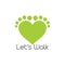 Love feet walk symbol vector
