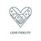 Love fidelity vector line icon, linear concept, outline sign, symbol