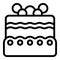 Love filled cake icon outline vector. Bridal ceremony pastry dessert