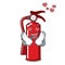 In love fire extinguisher mascot cartoon