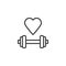 Love fitness line icon