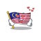 In love flag malaysia hoisted on cartoon pole