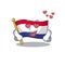 In love flag netherlands fluttered on cartoon pole