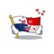 In love flag panama isolated with the cartoon