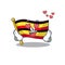 In love flag uganda isolated in the cartoon