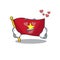 In love flag vietnam fluttered on mascot pole