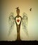 Love the forest consept, forest soul, tree looks like angel with birds and red heart inside, love the tree concept, tree