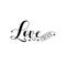 Love forever -Calligraphy text with hearts.