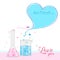 Love formula background banner with test tubes